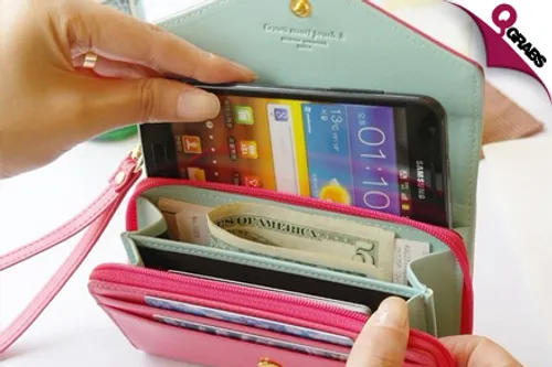 For QR35, Be Bold and Bright with a Women’s Wallet - Smart Phone Compartment & Wrist Strap Included - Your Choice of 8 Pretty Colors! (QR99 Value)